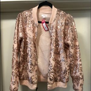 Sequin Lightweight Bomber Jacket